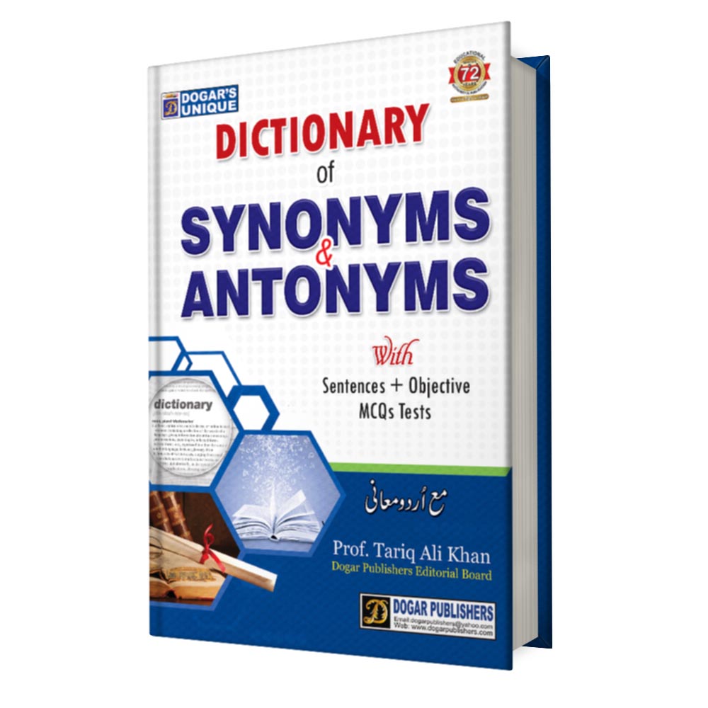 Dictionary of Synonyms & Antonyms – With Sentences & MCQs | Dogar Publishers