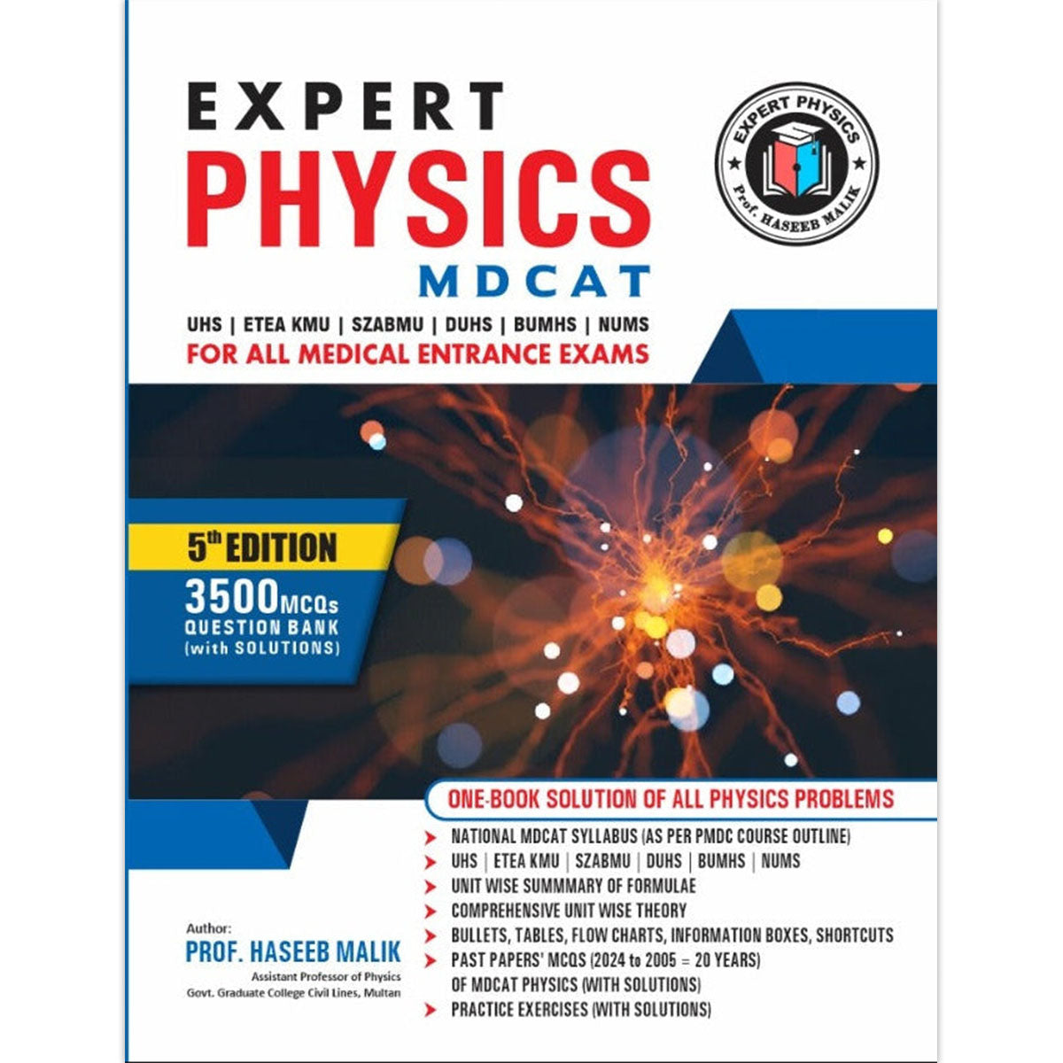 EXPERT PHYSICS for MDCAT – 5th Edition by Prof. Haseeb Malik | Conceptual & Exam-Focused Guide