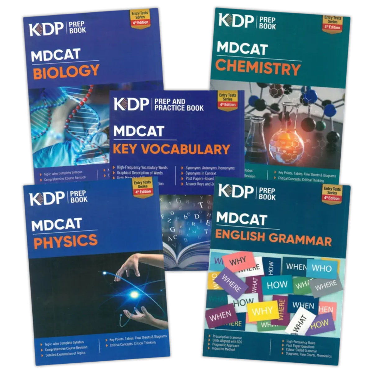 Set of 5 KIPS MDCAT Preparation Books 2025 Edition – KDP Series
