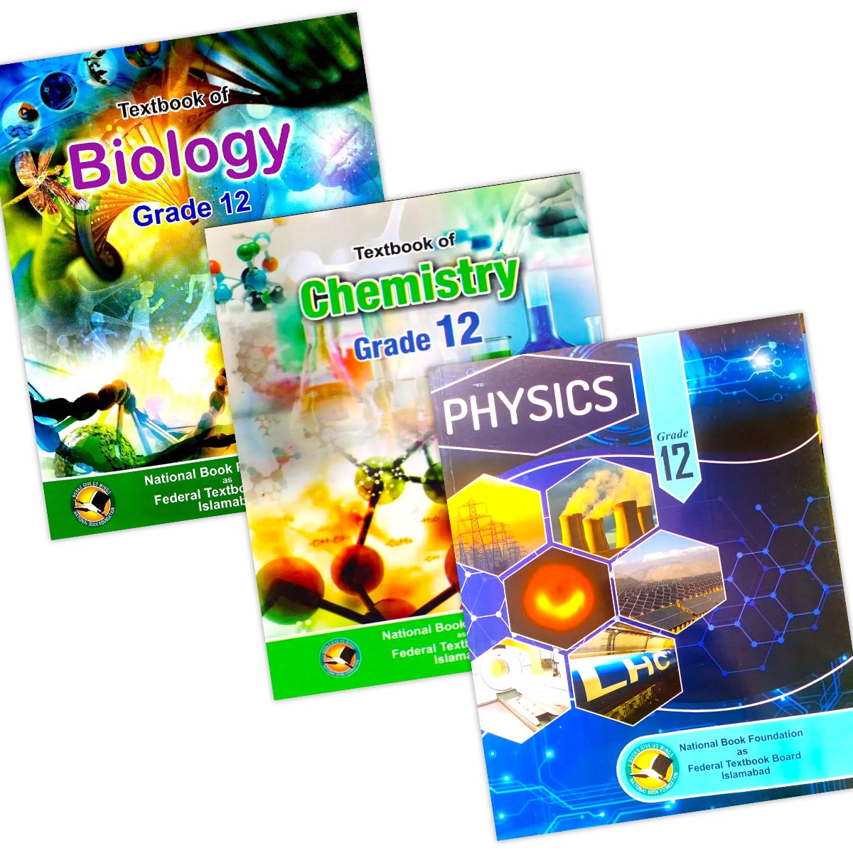 Federal Board Class 12 Biology, Chemistry & Physics Textbooks – Pack of 3 | NBF | FSc Part-2