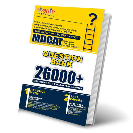 GRIP MDCAT Question Bank 2025 – 26,000+ MCQs & Past Papers | UHS/PMC Aligned