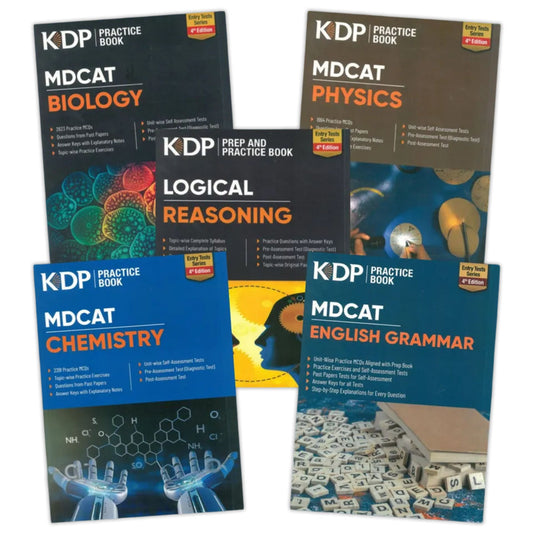 KIPS MDCAT Practice Book Set of 5 – 2025 Edition (Physics, Chemistry, Biology, English, Logical Reasoning)